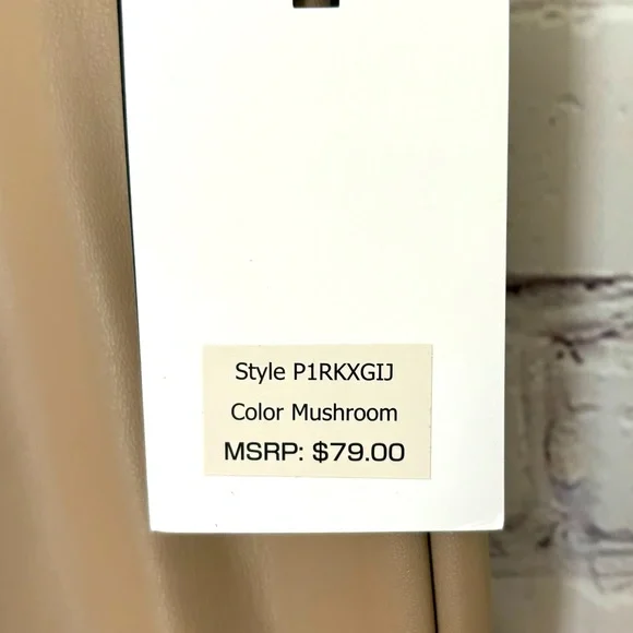 DKNY Faux Leather High Waist Tan Pants--Sz XL - Picture 10 of 16